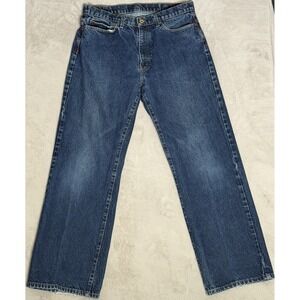 Ralph Lauren Mens Jeans Rare Embroidered Signature Banner 33 X 32 Vintage Baggy